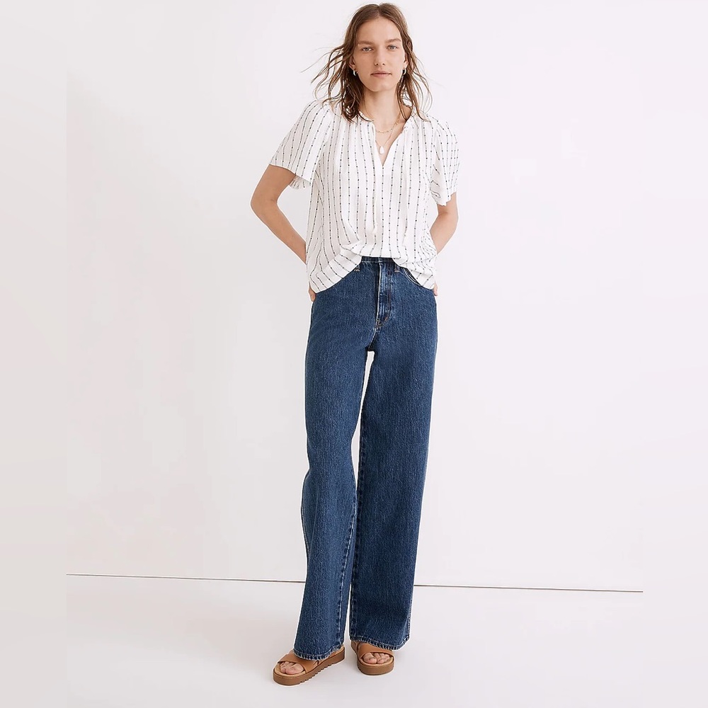 Madewell Tie-Neck Tunic Top .